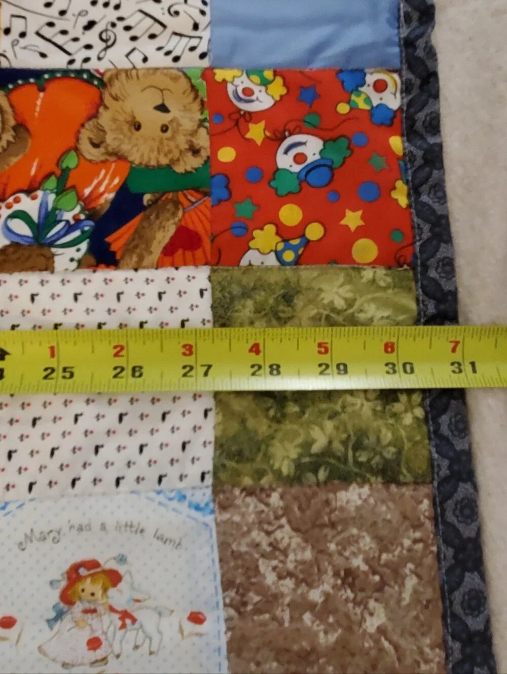 Patchwork Cotton Quilted Baby Blanket - Multicolor